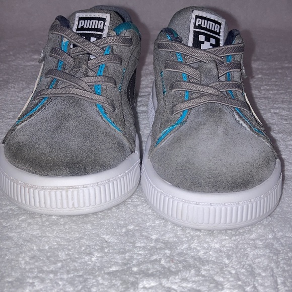 Puma Suede Minecraft Ac Inf Boys Grey Sneakers Casual Shoes 38448702 size 7c - Picture 5 of 8